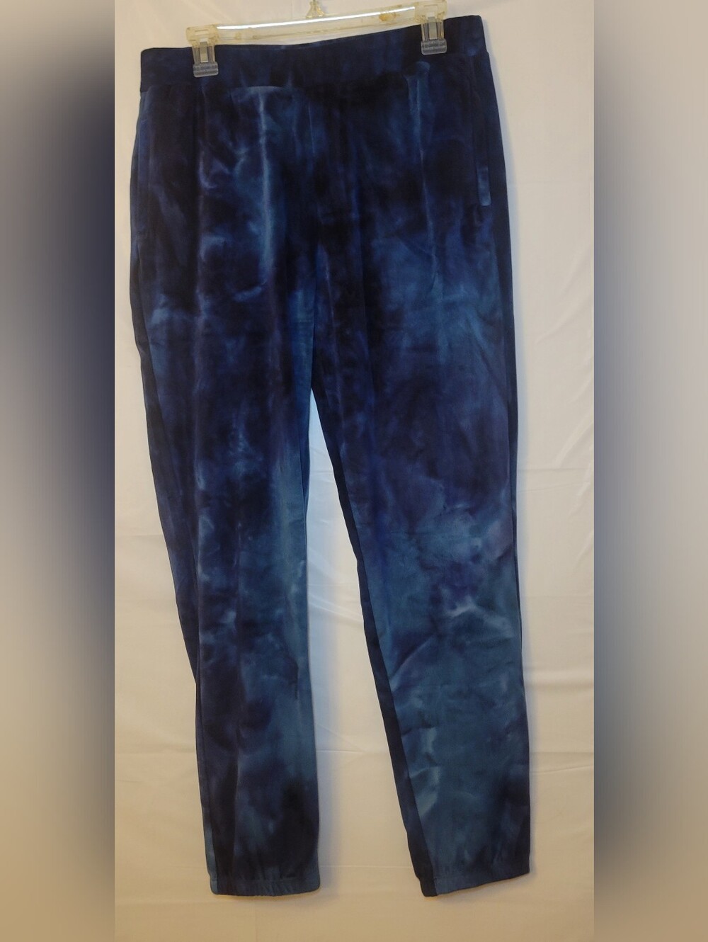 beachlunchlounge Blue Tie-Dye Velvet Joggers